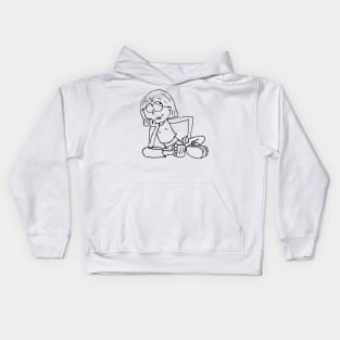 Lizzie McGuire Cartoon Outline Kids Hoodie